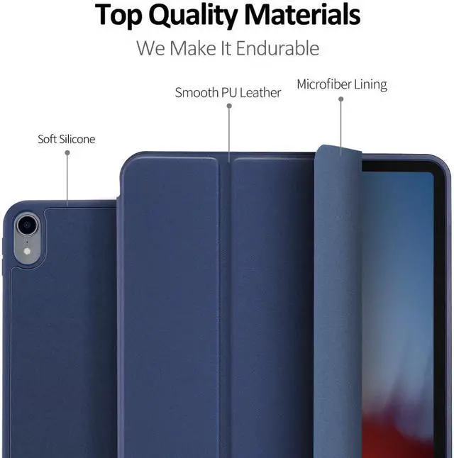 Alt view image 4 of 7 - Case for iPad Pro 12.9 Inch 2018 Protective Shockproof Cover with iPad Pencil Holder Auto Sleep Wake Support iPad Pencil Charging for iPad Pro 12.9 Inch 3rd Generation
