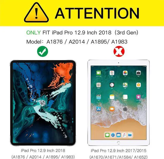 Main image of Case for iPad Pro 12.9 Inch 2018 Protective Shockproof Cover with iPad Pencil Holder Auto Sleep Wake Support iPad Pencil Charging for iPad Pro 12.9 Inch 3rd Generation