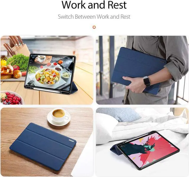 Alt view image 7 of 7 - Slim Smart Case for New iPad Pro 12.9 2020 4th Generation Support Apple Pencil Charging Soft TPU Protective Stand Cover for iPad Pro 12.9 Inch 4th Gen with Auto Sleep Wake & Pencil Holder