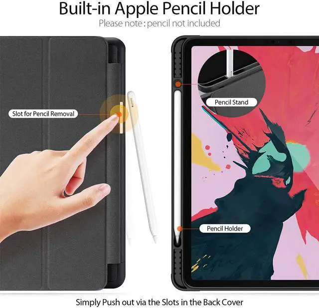Alt view image 5 of 7 - Slim Smart Case for New iPad Pro 11 2020 2nd Generation Support Apple Pencil Charging Soft TPU Protective Stand Cover for iPad Pro 11 Inch 2nd Gen with Auto Sleep Wake & Pencil Holder