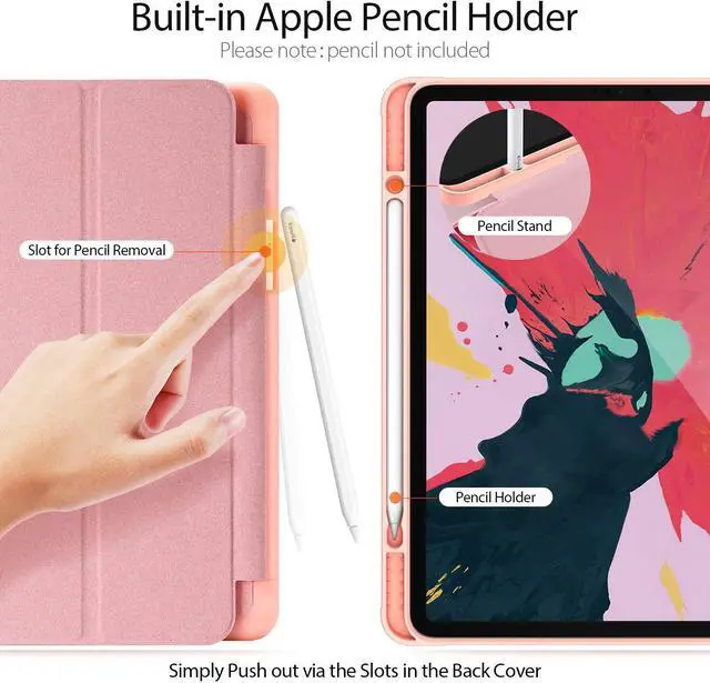 Alt view image 4 of 7 - Slim Smart Case for New iPad Pro 12.9 2020 4th Generation Support Apple Pencil Charging Soft TPU Protective Stand Cover for iPad Pro 12.9 Inch 4th Gen with Auto Sleep Wake & Pencil Holder