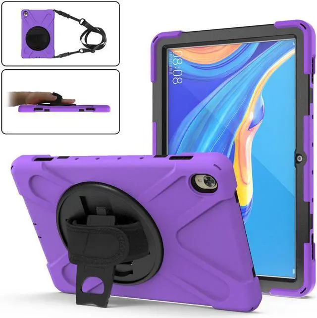Main image of Huawei Mediapad M6 10.8 Case 2019 Three Layer Heavy Duty Shockproof Rugged Cover with 360 Degree Rotatable Stand and Hand Strap for Huawei Mediapad M6 10.8 inch 2019