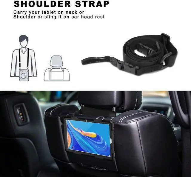 Alt view image 5 of 7 - Huawei Mediapad M6 10.8 Case 2019 Three Layer Heavy Duty Shockproof Rugged Cover with 360 Degree Rotatable Stand and Hand Strap for Huawei Mediapad M6 10.8 inch 2019
