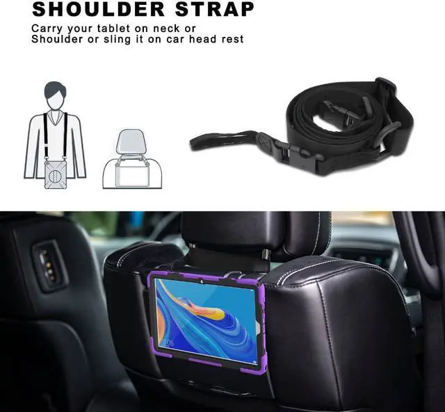 Alt view image 4 of 6 - Huawei Mediapad M6 10.8 Case 2019 Three Layer Heavy Duty Shockproof Rugged Cover with 360 Degree Rotatable Stand and Hand Strap for Huawei Mediapad M6 10.8 inch 2019