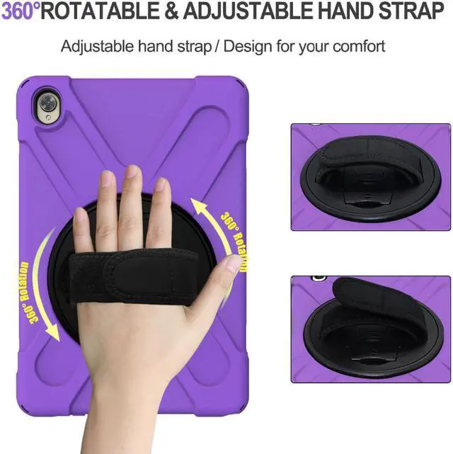 Alt view image 2 of 6 - Huawei Mediapad M6 10.8 Case 2019 Three Layer Heavy Duty Shockproof Rugged Cover with 360 Degree Rotatable Stand and Hand Strap for Huawei Mediapad M6 10.8 inch 2019