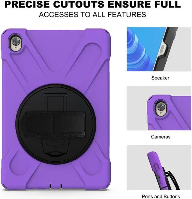 Alt view image 5 of 6 - Huawei Mediapad M6 10.8 Case 2019 Three Layer Heavy Duty Shockproof Rugged Cover with 360 Degree Rotatable Stand and Hand Strap for Huawei Mediapad M6 10.8 inch 2019