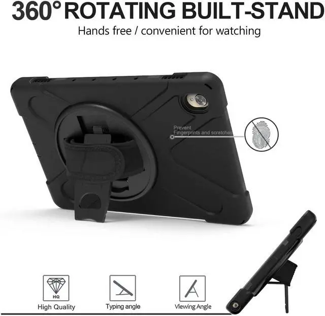 Alt view image 4 of 7 - Huawei Mediapad M6 10.8 Case 2019 Three Layer Heavy Duty Shockproof Rugged Cover with 360 Degree Rotatable Stand and Hand Strap for Huawei Mediapad M6 10.8 inch 2019