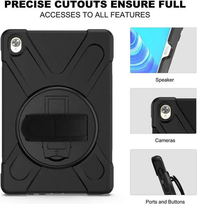 Alt view image 6 of 7 - Huawei Mediapad M6 10.8 Case 2019 Three Layer Heavy Duty Shockproof Rugged Cover with 360 Degree Rotatable Stand and Hand Strap for Huawei Mediapad M6 10.8 inch 2019