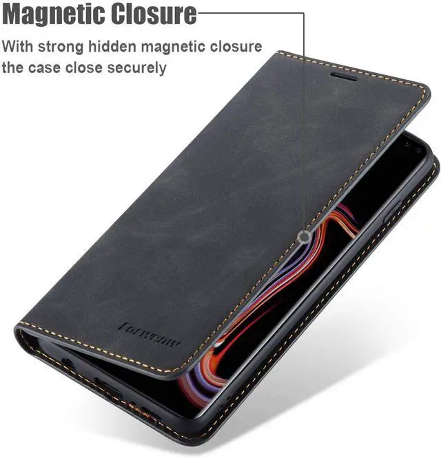 Alt view image 4 of 7 - Case for Samsung Galaxy S20 Premium PU Leather Cover TPU Bumper with Card Holder Kickstand Hidden Magnetic Adsorption Shockproof Flip Wallet Cover for Galaxy S20