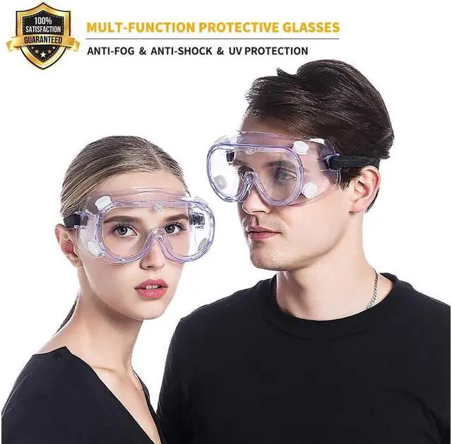 Alt view image 2 of 7 - Eyewear Protective Safety Glasses Splash Safety Goggles for Chemical Lab Technic Safety Polycarbonate Anti-Fog Lenses - 2 Packs