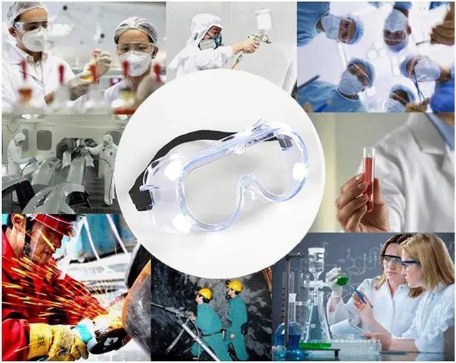 Alt view image 7 of 7 - Eyewear Protective Safety Glasses Splash Safety Goggles for Chemical Lab Technic Safety Polycarbonate Anti-Fog Lenses - 2 Packs