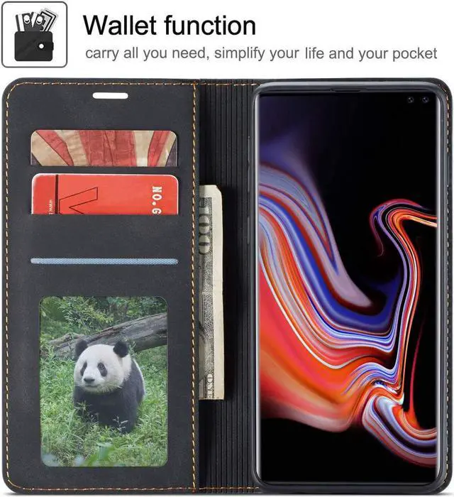 Alt view image 2 of 7 - Case for Samsung Galaxy S20 Ultra Premium PU Leather Cover TPU Bumper with Card Holder Kickstand  Shockproof Flip Wallet Cover for Galaxy S20 Ultra