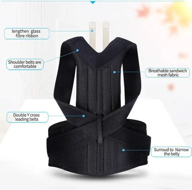 Alt view image 3 of 7 - Posture Corrector Back and Shoulder Support Clavicle Support Back Straightener Brace Trainer for Lower and Upper Back Pain Relief Improves Postures
