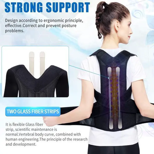 Alt view image 4 of 7 - Posture Corrector Back and Shoulder Support Clavicle Support Back Straightener Brace Trainer for Lower and Upper Back Pain Relief Improves Postures