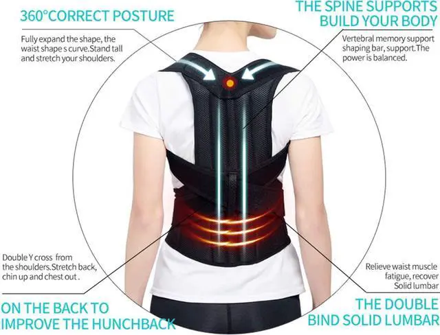 Alt view image 5 of 7 - Posture Corrector Back and Shoulder Support Clavicle Support Back Straightener Brace Trainer for Lower and Upper Back Pain Relief Improves Postures