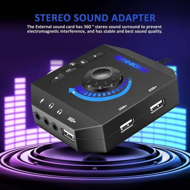 Alt view image 5 of 7 - External Sound Card USB Audio Adapter with 3.5mm Headphone and Microphone Jack Volume Control Stereo Sound Card Plug Play for Windows Mac Linux PC Laptops Desktops