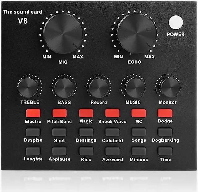Main image of Live Sound Card Portable Mobile Audio Mixer, Karaoke Sound Mixer Recording Sound Card for Live Broadcast K Songs Recording Voice Chatting