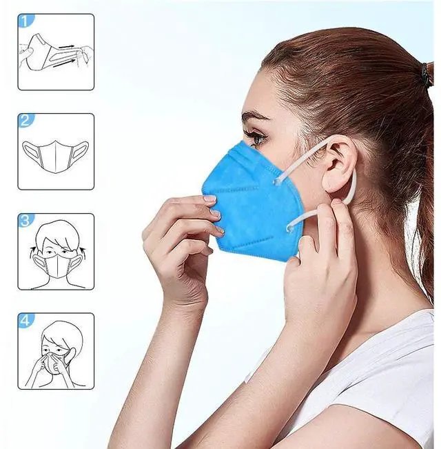 Alt view image 6 of 7 - 10PCS Random Color 4-Layer Face Mask High Quality Anti-Dust / Anti-Fog Face Mouth Respirator Windproof PM 2.5 Mask
