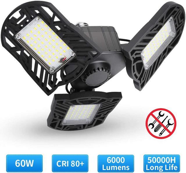 LED Garage Lights 6000LM Deformable Garage Ceiling Lights 60W E26