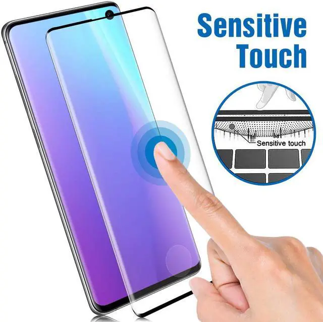 Alt view image 3 of 7 - 2 Pack Galaxy S10 Screen Protector Tempered Glass Full Coverage Fingerprint Compatible 3D Curved Glass HD Screen Anti-Scratch for Samsung Galaxy S10 - 6.1 inch