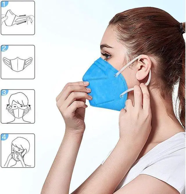 Alt view image 6 of 7 - 10PCS Random Color 4-Layer Face Mask High Quality Anti-Dust / Anti-Fog Face Mouth Respirator Windproof PM 2.5 Mask