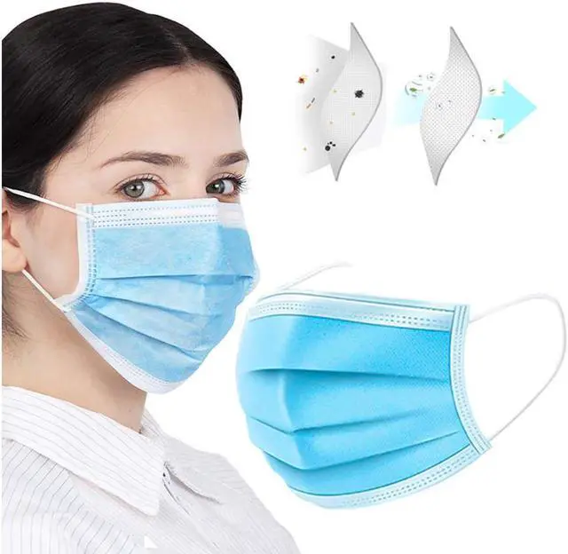 Alt view image 5 of 7 - 100PCS Disposable Face Mask Mouth Mask protective Face Cover Dental Industrial Mouth Cover Ear Loop