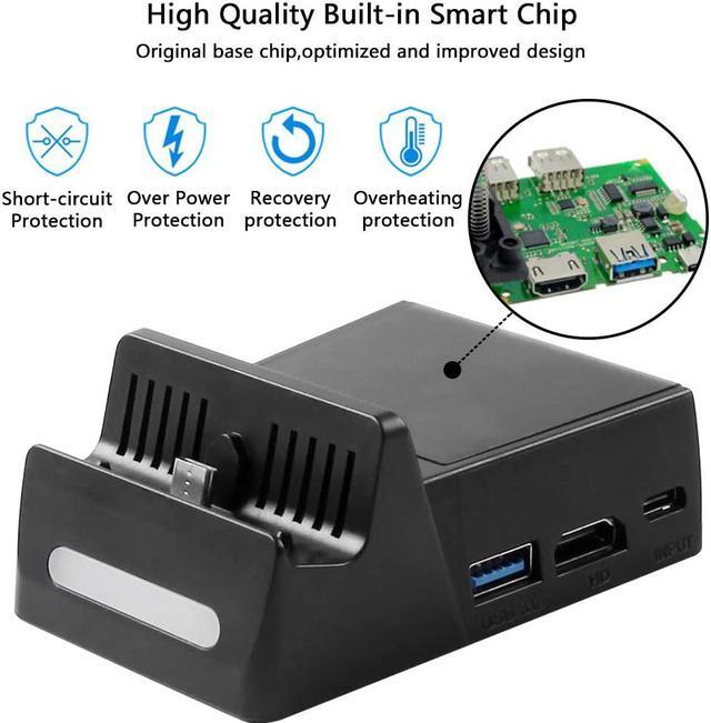 Alt view image 7 of 7 - Werleo Switch TV Dock Atuten Mini Portable Conversion Base for N-Switch Charging Stand for Nintendo Switch with HDMI and USB 3.0 Port, Replacement for Nintendo Switch Dock