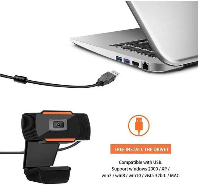 Alt view image 4 of 7 - HD 720P USB Webcam Built-in Noise Reduction Microphone Stream Webcam Laptop USB PC Webcam Flexible Rotatable Clip Video Web Camera for Calling Conferencing Live Streaming Widescreen Webcam