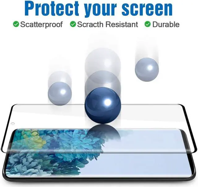 Alt view image 6 of 7 - 2 Pack Galaxy S20+ 6.7" Screen Protector Tempered Glass 9H Hardness 3D Curved Full Coverage HD Protetive Film Fingerprint Compatible for Samsung Galaxy S20+ / S20 Plus