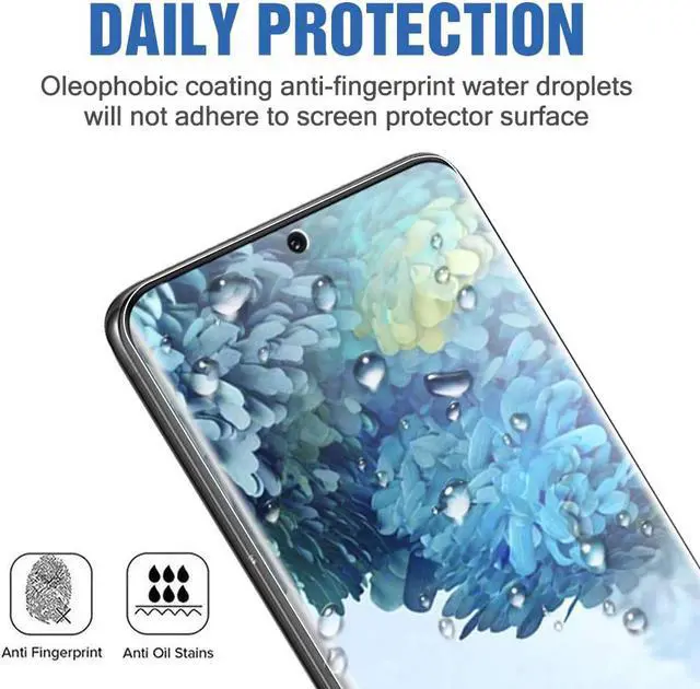 Alt view image 3 of 7 - 2 Pack Galaxy S20 6.2" Screen Protector Tempered Glass 9H Hardness 3D Curved Full Coverage HD Protetive Film Fingerprint Compatible for Samsung Galaxy S20
