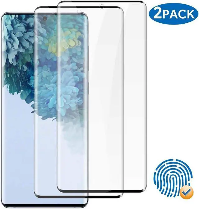 Main image of 2 Pack Galaxy S20 Ultra 6.9" Screen Protector Tempered Glass 9H Hardness 3D Curved Full Coverage HD Protetive Film Fingerprint Compatible for Samsung Galaxy S20 Ultra