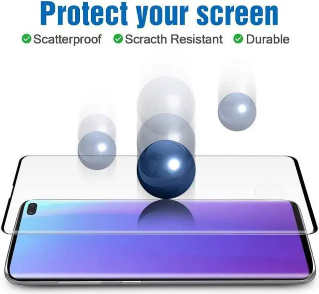 Alt view image 3 of 7 - 2-Pack HD Galaxy S10 5G Screen Protector Tempered Glass Film [Fingerprint ID Enabled] [3D Full Edge Covered] [9H Hardness] Case Friendly Glass Protector for Samsung Galaxy S10 5G