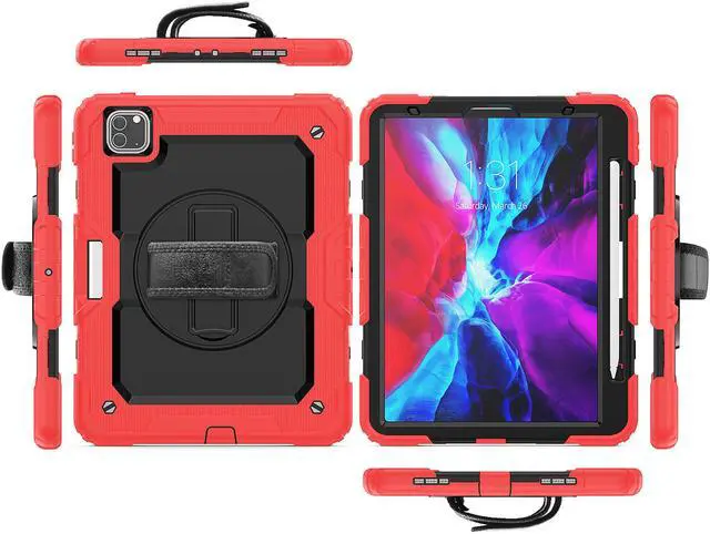Alt view image 4 of 6 - Case for New iPad Pro 11 Inch 2020 2nd Generation with 360 Degree Rotating Hand and Shoulder Strap Heavy Duty Shockproof Protective Cover for iPad Pro 11 2020 & 2018