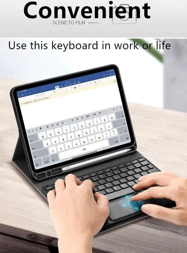Alt view image 7 of 7 - iPad Pro 12.9 2020 Keyboard case with Pencil Holder Detachable Keyboard Case with Touchpad Kickstand Cover Auto Wake Sleep Case for iPad Pro 12.9 2020 4th Generation