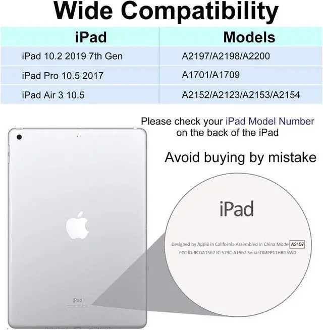 Alt view image 2 of 7 - Touchpad Keyboard Case for iPad 10.2 7th Gen Keyboard Case 2019 / iPad Air 3 / iPad 10.5 2017 Touchpad Keyboard Bluetooth Slim Leather Folio Smart Cover with Pencil Holder for iPad 10.2" 10.5"