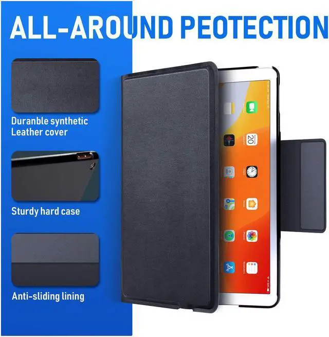 Alt view image 6 of 7 - PU Leather Wireless Keyboard Case for iPad 10.2 with Touchpad for iPad 2019 7th Generation Auto Sleep Wake