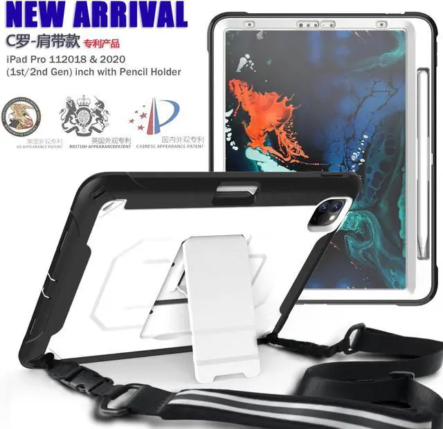 Main image of iPad Pro 11 Case 2020 2nd Generation Heavy Shockproof Protective Cover with Pencil Holder / Shoulder Strap / Stand