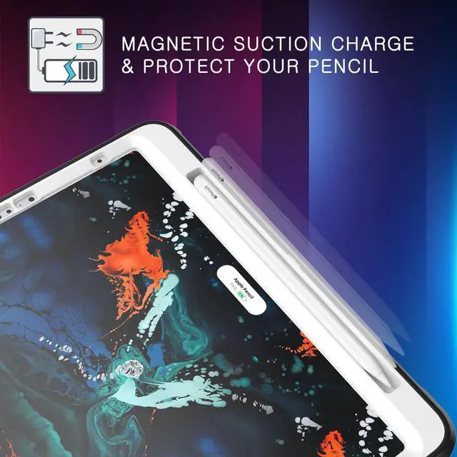 Alt view image 2 of 7 - iPad Pro 11 Case 2020 2nd Generation Heavy Shockproof Protective Cover with Pencil Holder / Shoulder Strap / Stand