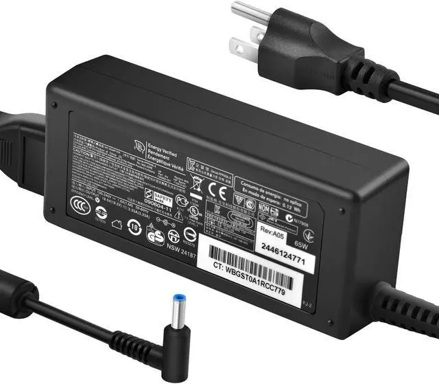 Alt view image 2 of 7 - Smart Blue Tip 65W 45W AC Adapter Power Supply Laptop Charger for HP Chromebook,Stream,X360 Pavilion, Envy,Spectre, Elitebook, ProBook, and More