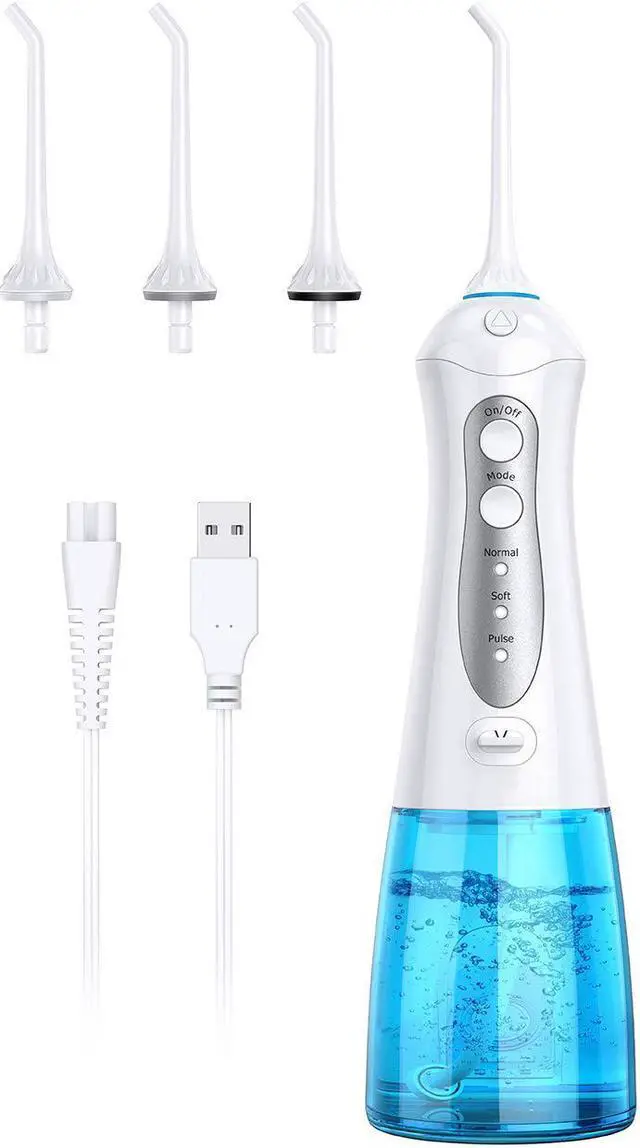 Main image of Water Flosser Cordless Teeth Cleaner with 3 Modes 4 Jets, Portable Dental Oral Irrigator, IPX7 Waterproof and USB Rechargeable with 300ML Water Tank for Travel Home Braces and Bridges Care