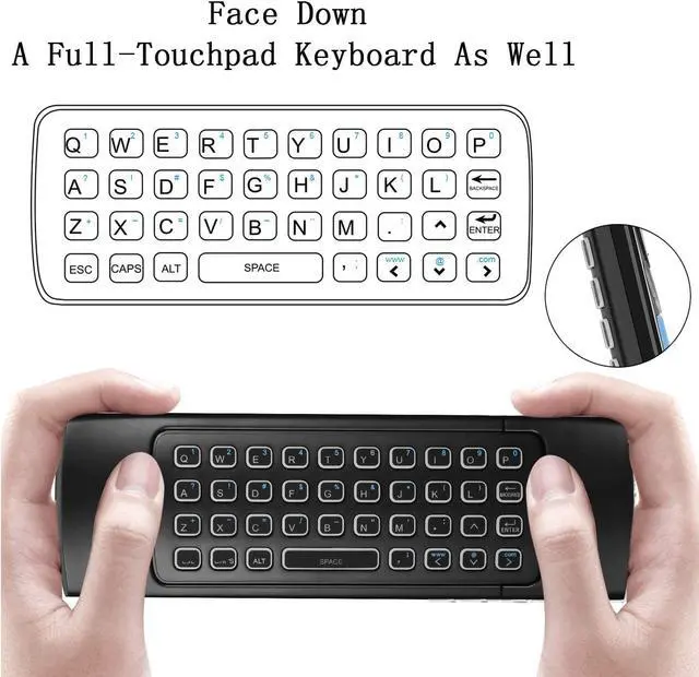 Alt view image 4 of 7 - Updated Bluetooth Air Mouse for Android tv Box, Mini Wireless Keyboard Air TV Remote Mouse Control with Backlit CR3 for Android TV Box, Mini PC, Smart TV, HTPC, All-in-One PC/TV