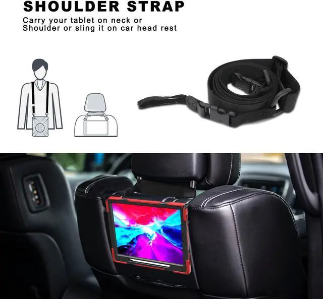 Alt view image 7 of 7 - iPad Pro 12.9 Case 2020 2018  - Shockproof Cover with Shoulder Strap, Hand Strap, Pencil Hoder / Kickstand for iPad Pro 12.9 4th Gen 2020 [Support 2nd Gen iPad Pencil Charging] / 3rd Gen 2018