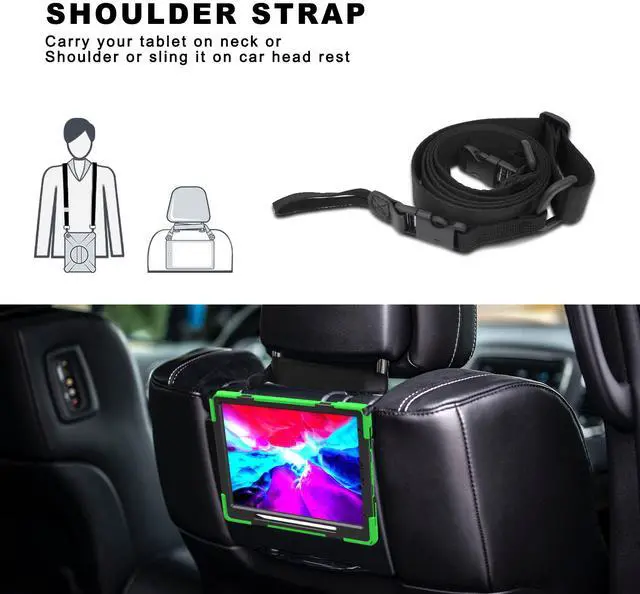 Alt view image 7 of 7 - iPad Pro 12.9 Case 2020 2018  - Shockproof Cover with Shoulder Strap, Hand Strap, Pencil Hoder / Kickstand for iPad Pro 12.9 4th Gen 2020 [Support 2nd Gen iPad Pencil Charging] / 3rd Gen 2018