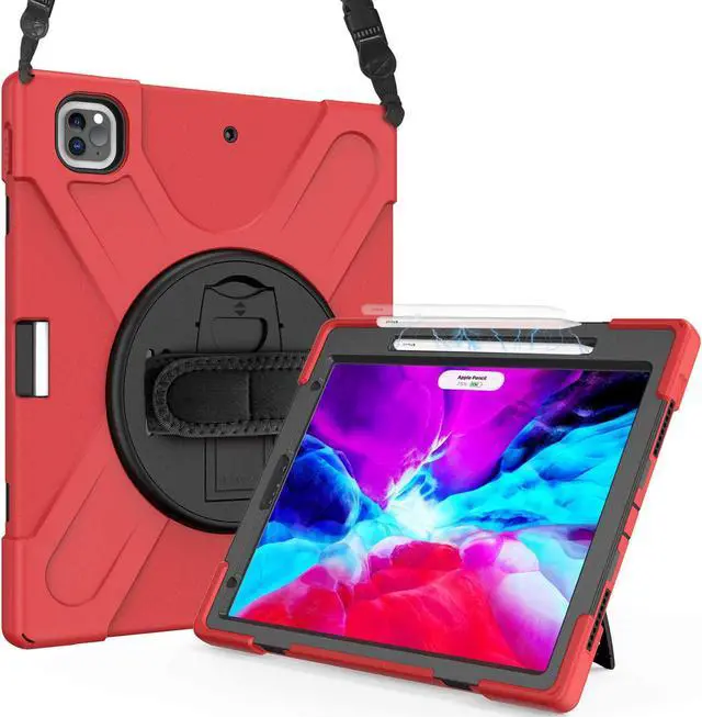 Main image of iPad Pro 12.9 Case 2020 2018  - Shockproof Cover with Shoulder Strap, Hand Strap, Pencil Hoder / Kickstand for iPad Pro 12.9 4th Gen 2020 [Support 2nd Gen iPad Pencil Charging] / 3rd Gen 2018