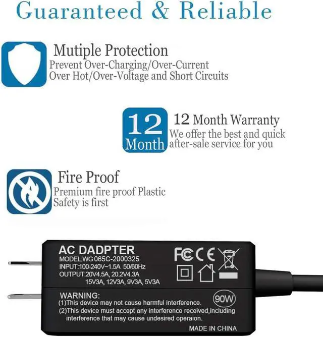 Alt view image 6 of 7 - 87W / 90W USB C Power Adapter, Type C Power Delivery PD Wall Charger 87W (Compatible 61W, 45W, 30W and 12W) for MacBook Pro Air 2018, HP, Dell, Lenovo and Any Laptops or Smart Phones with USB C