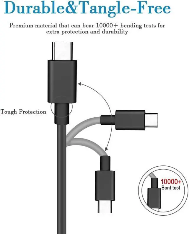 Alt view image 4 of 7 - 87W / 90W USB C Power Adapter, Type C Power Delivery PD Wall Charger 87W (Compatible 61W, 45W, 30W and 12W) for MacBook Pro Air 2018, HP, Dell, Lenovo and Any Laptops or Smart Phones with USB C