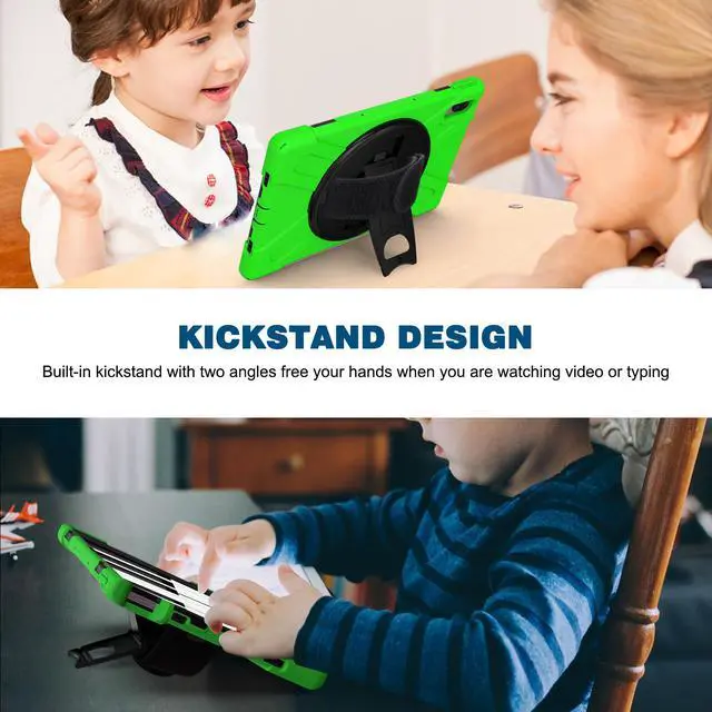 Alt view image 3 of 7 - Case for Lenovo Tab P11 Pro 11.5 inch 2020 Model: TB-J706F/J706L Heavy Duty Rugged Protective Cover with 360 Swivel Kickstand Handle Hand Strap & Shoulder Strap