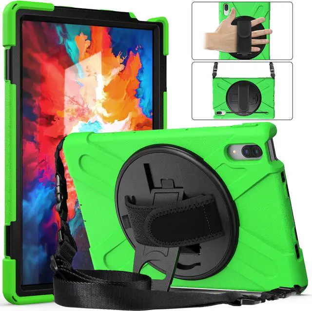 Alt view image 4 of 7 - Case for Lenovo Tab P11 Pro 11.5 inch 2020 Model: TB-J706F/J706L Heavy Duty Rugged Protective Cover with 360 Swivel Kickstand Handle Hand Strap & Shoulder Strap