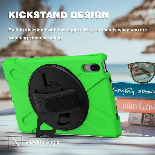 Alt view image 6 of 7 - Case for Lenovo Tab P11 Pro 11.5 inch 2020 Model: TB-J706F/J706L Heavy Duty Rugged Protective Cover with 360 Swivel Kickstand Handle Hand Strap & Shoulder Strap