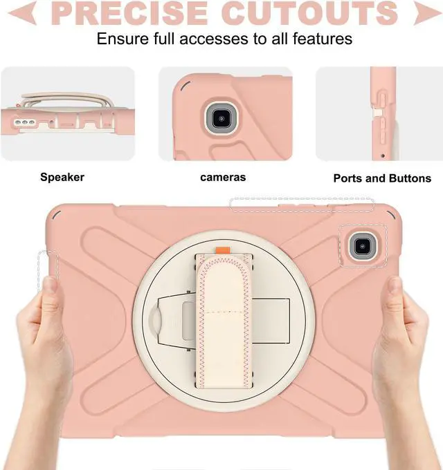 Alt view image 4 of 7 - Galaxy Tab A7 Lite Case, Heavy Duty Rugged Shockproof Case with Adjustable Hand Strap, Carrying Shoulder Strap, Rotating Kickstand for Samsung galaxy Tab A7 Lite 8.7 inch 2021 Model SM-T220 SM-T225